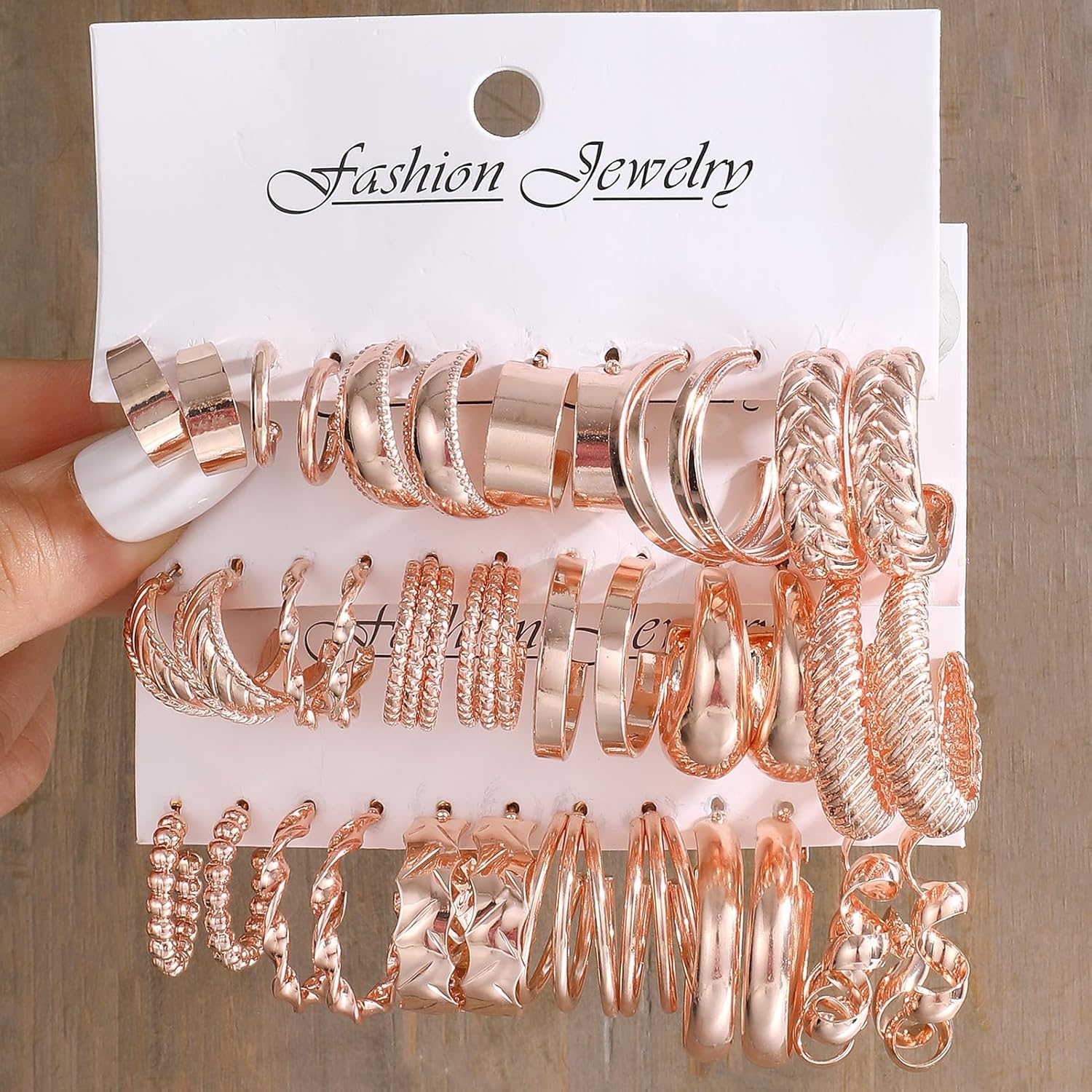 image:image36 Pairs Gold Hoop Earrings Set for Women Fashion Chunky Gold Hoop Earrings Multipack Hypoallergenic Pearl Chain Twisted Statement Earring Pack for Birthday Party JewelryCrose gold36 pcs