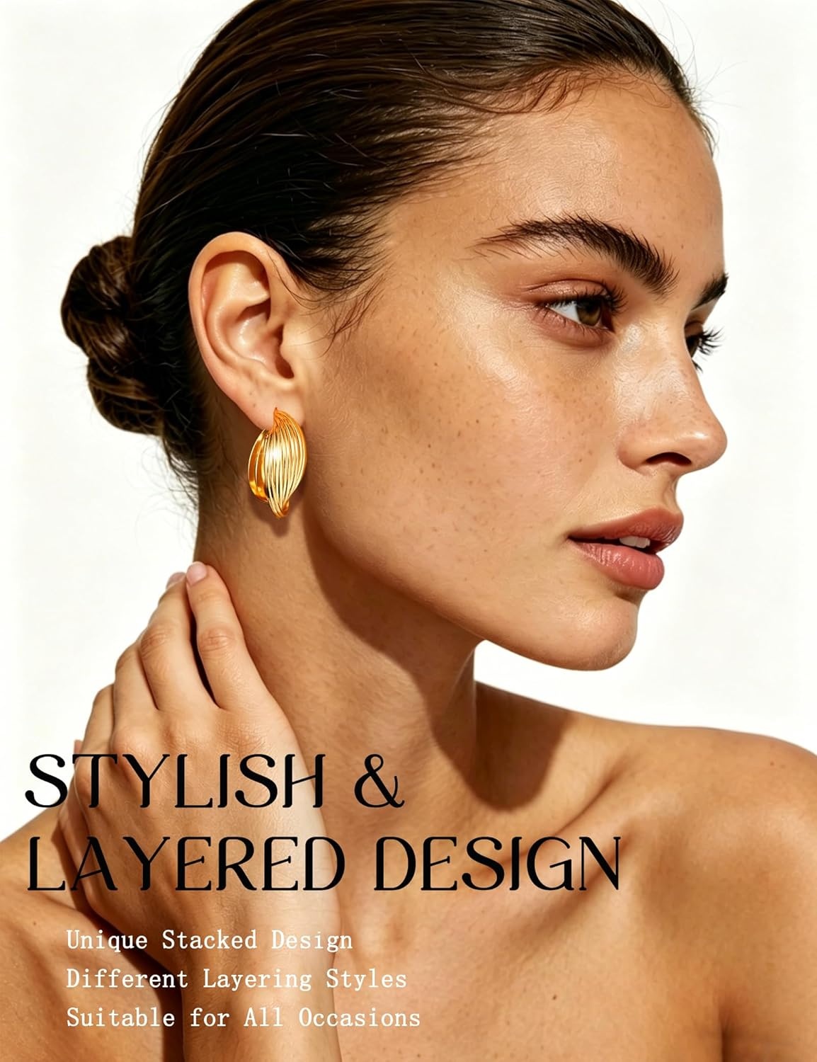 image:image42 Pairs Gold Hoop Earrings Set for Women Hypoallergenic Multipack Small to Chunky Hoops Pearl amp Twisted Trendy Earrings for Everyday Wear amp Mothers Day GiftsGold42 pairs
