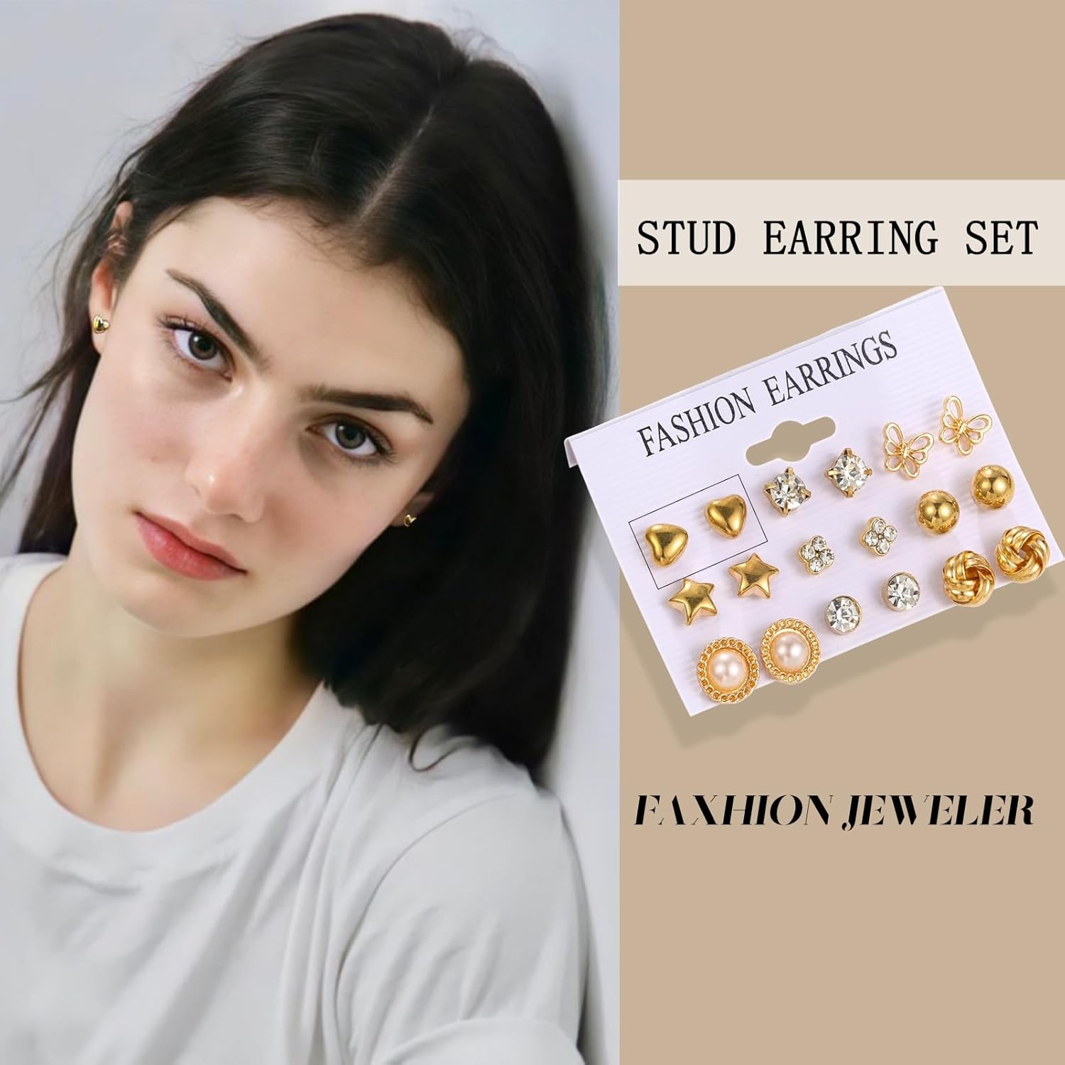 image:image42 Pairs Gold Hoop Earrings Set for Women Hypoallergenic Multipack Small to Chunky Hoops Pearl amp Twisted Trendy Earrings for Everyday Wear amp Mothers Day GiftsGold45 pairs