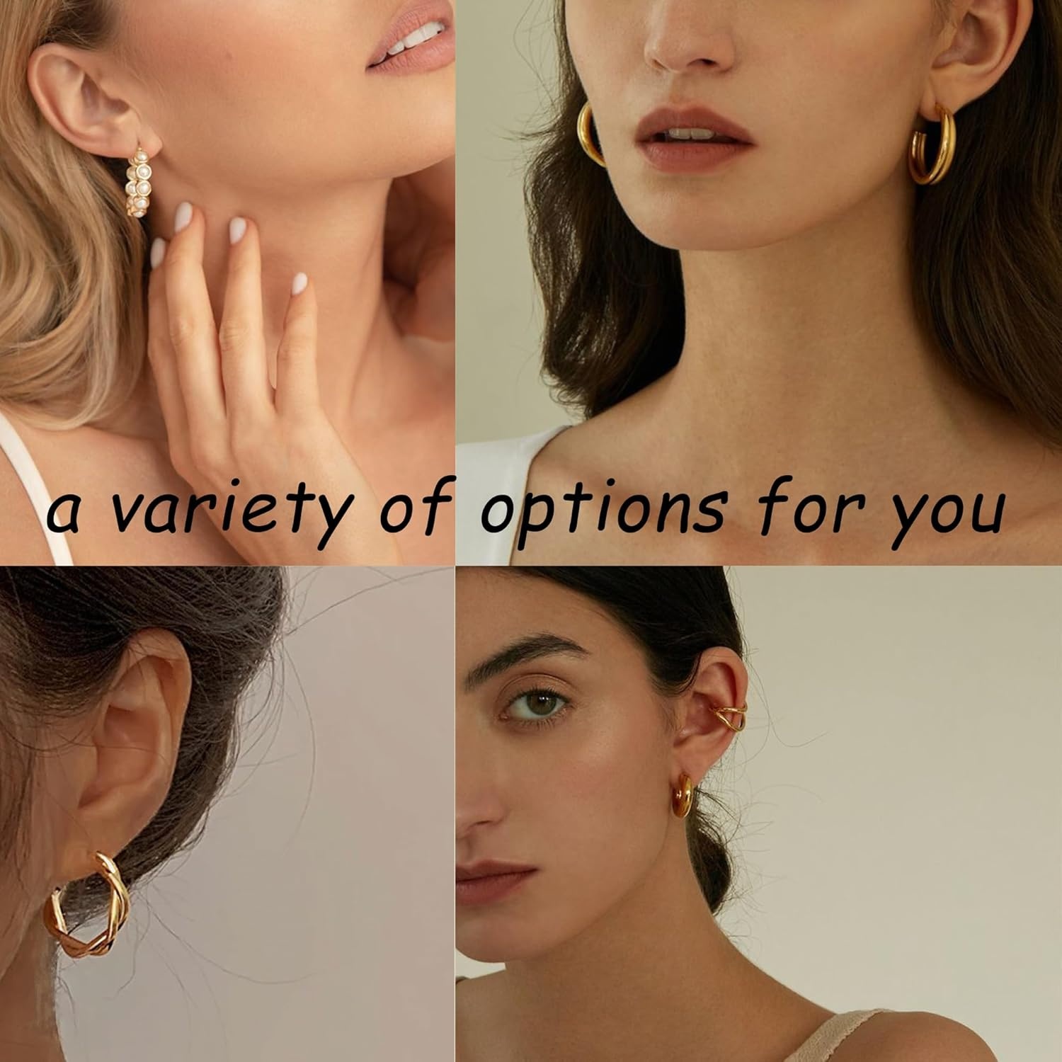 image:image45 Pairs Gold Hoop Earrings for Women Chunky Twisted Small Big Hoops Earring Packs Set Earrings for women multipack Fashion Trendy Earrings Jewelry for Birthday Party Christmas Gift