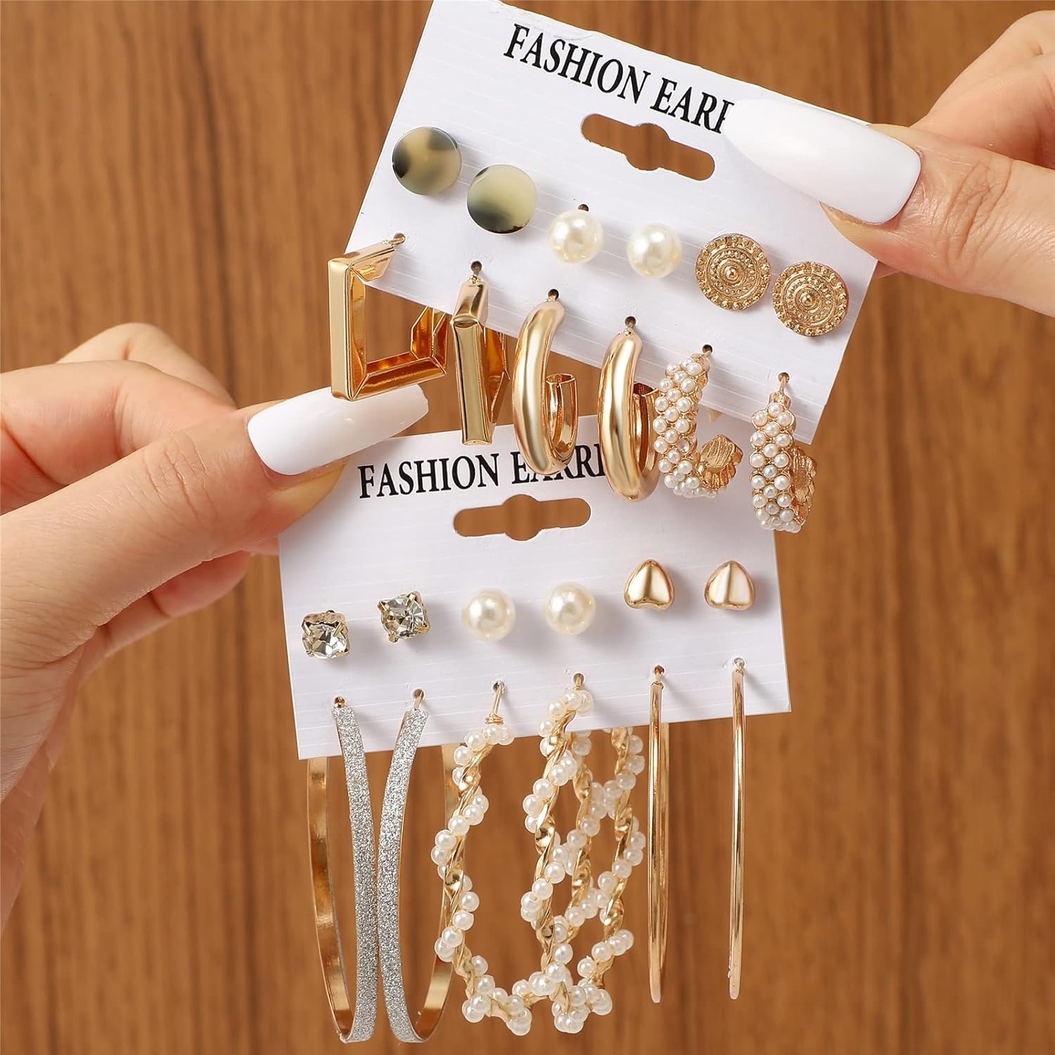image:image45 Pairs Gold Hoop Earrings for Women Chunky Twisted Small Big Hoops Earring Packs Set Earrings for women multipack Fashion Trendy Earrings Jewelry for Birthday Party Christmas Gift