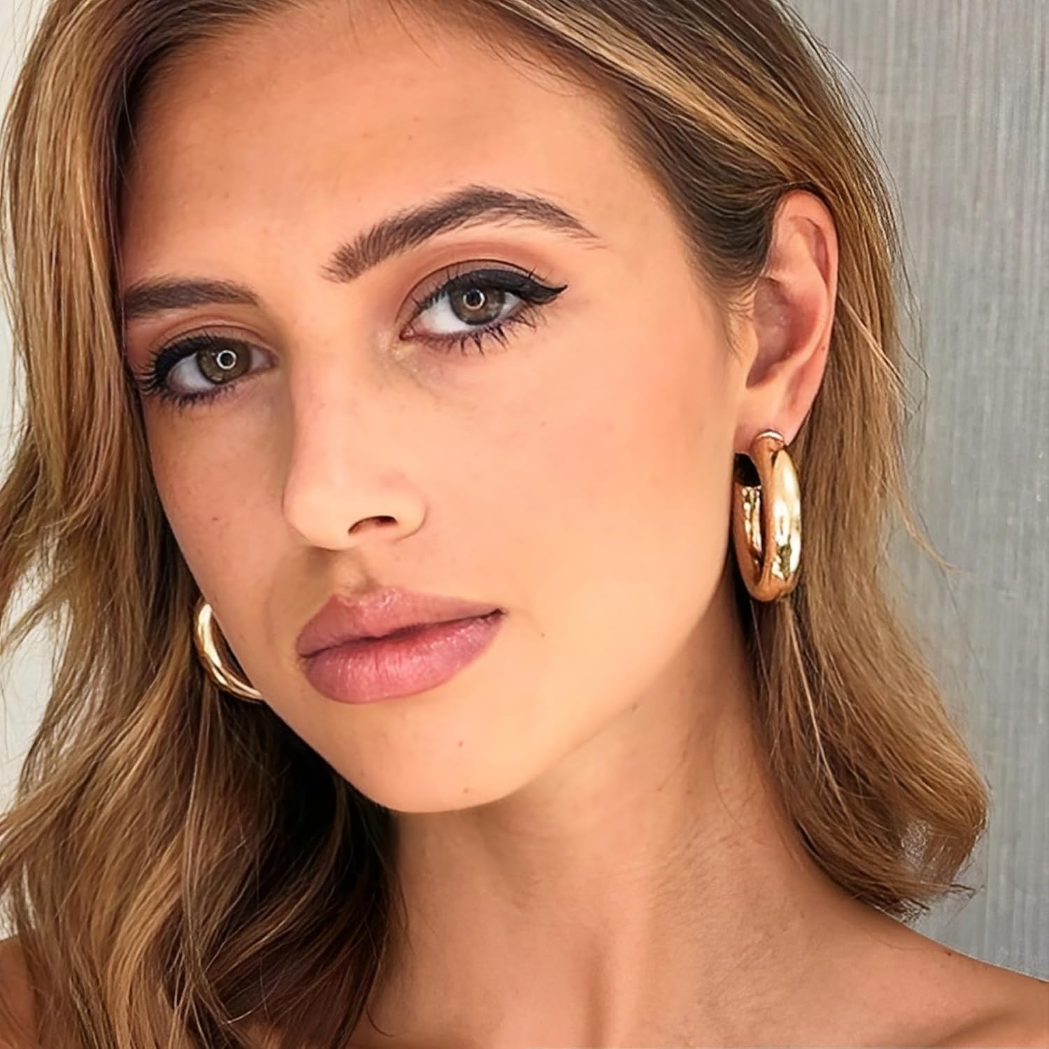 image:image46 Pairs Gold Hoop Earrings Set for Women Fashion Hypoallergenic Chunky Twisted Pearl Stud Earrings Multipack Small Big Hoops Earring Packs Trendy for Christmas Birthday Party Jewelry Gift15 pairs gold