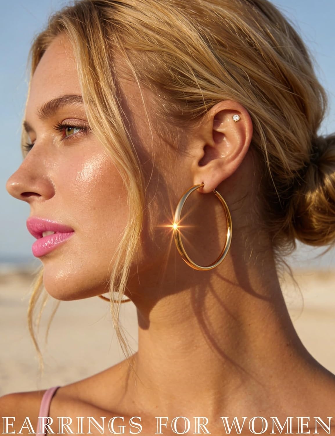 image:image75 Pairs Gold Stud Earrings Set for Women Trendy Hypoallergenic Pearl Cubic Zirconia Multiple Piercings Earrings Packs Stud Hoops Earrings for Gift Jewelrygold stud