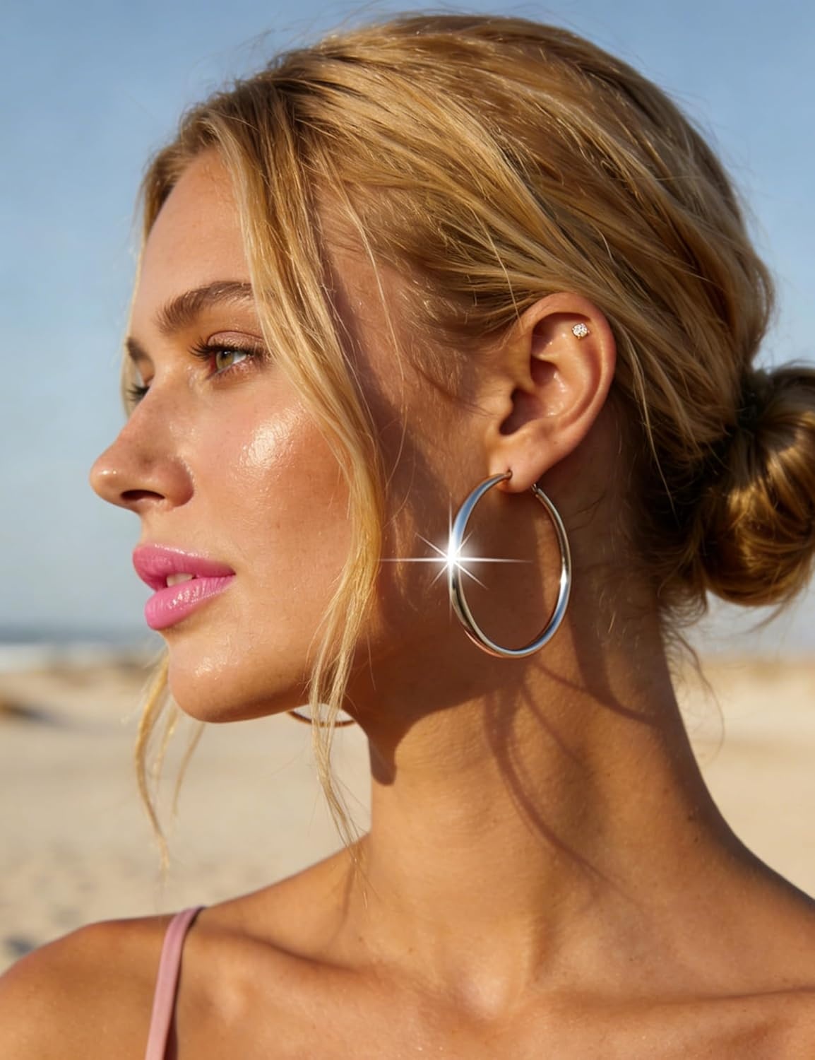 image:image75 Pairs Gold Stud Earrings Set for Women Trendy Hypoallergenic Pearl Cubic Zirconia Multiple Piercings Earrings Packs Stud Hoops Earrings for Gift Jewelrysilver stud