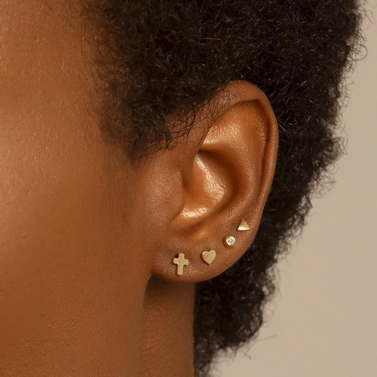 image:image82 Pairs Gold Earrings for Women Trendy Pearl Bow Small Hoop Stud Earrings Pack Earring Set Multiple Piercing for Birthday Party Gift1gold