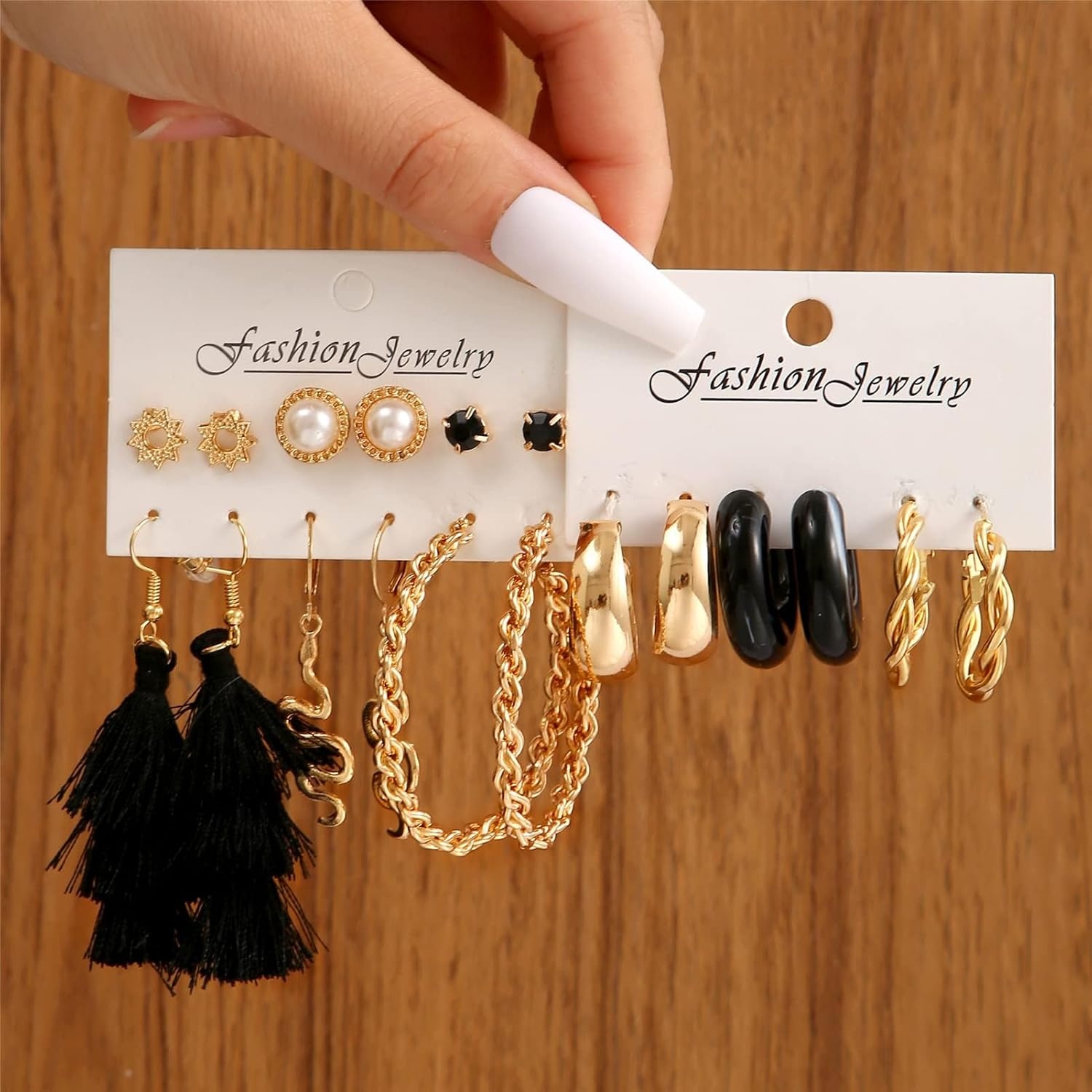 image:image82 Pairs Gold Earrings for Women Trendy Pearl Bow Small Hoop Stud Earrings Pack Earring Set Multiple Piercing for Birthday Party GiftCgray