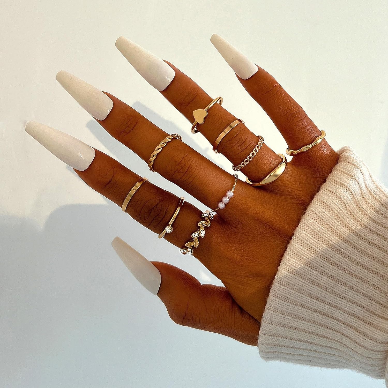 image:imageFAXHION 2460 Pcs Gold Stackable Rings for Women Knuckle Rings Chunky Gold Ring Set Dainty Stacking Cute Rings Multiple Sizes Cute Jewelry Set GiftGold24 Pcs