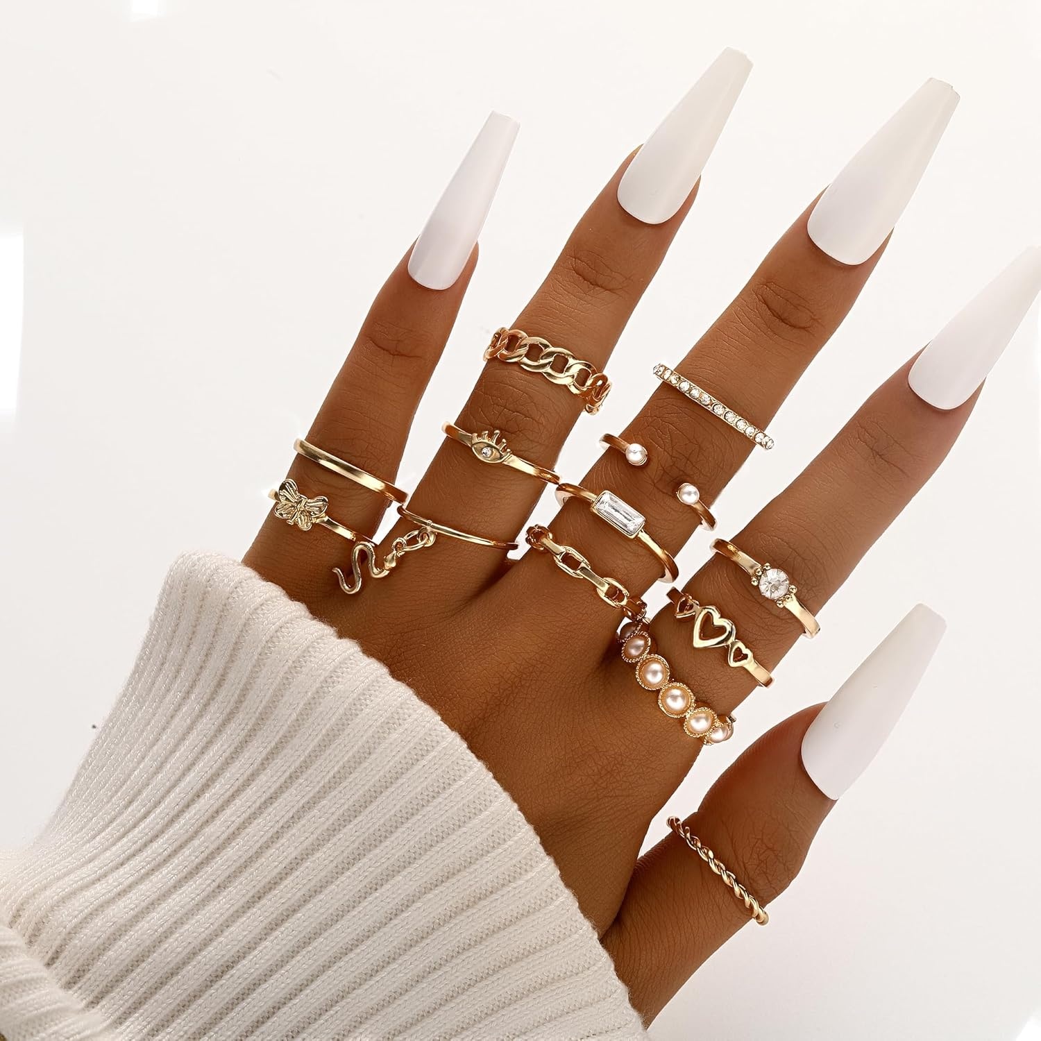 image:imageFAXHION 2460 Pcs Gold Stackable Rings for Women Knuckle Rings Chunky Gold Ring Set Dainty Stacking Cute Rings Multiple Sizes Cute Jewelry Set GiftGold30 pcs1
