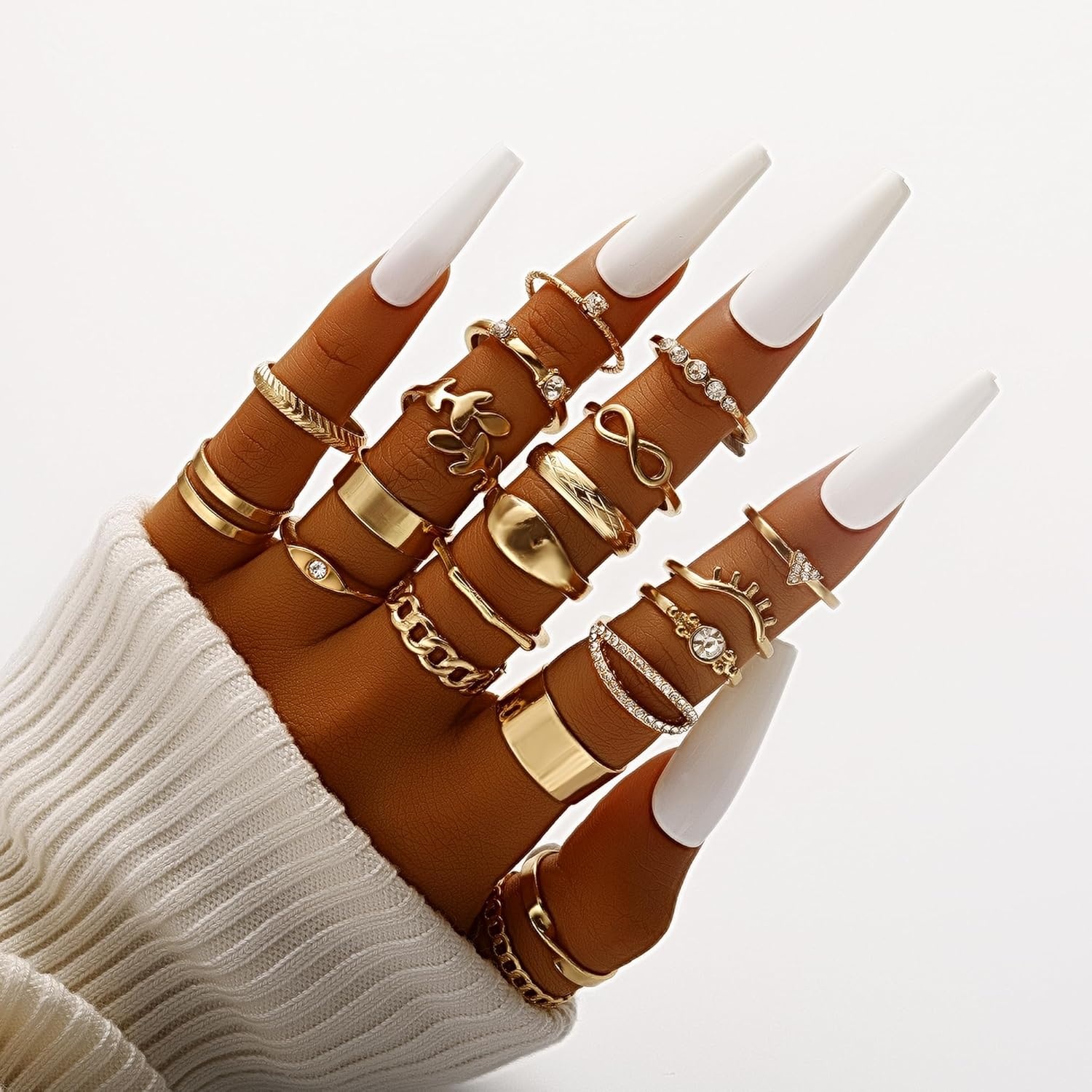 image:imageFAXHION 2460 Pcs Gold Stackable Rings for Women Knuckle Rings Chunky Gold Ring Set Dainty Stacking Cute Rings Multiple Sizes Cute Jewelry Set GiftGold30 pcs