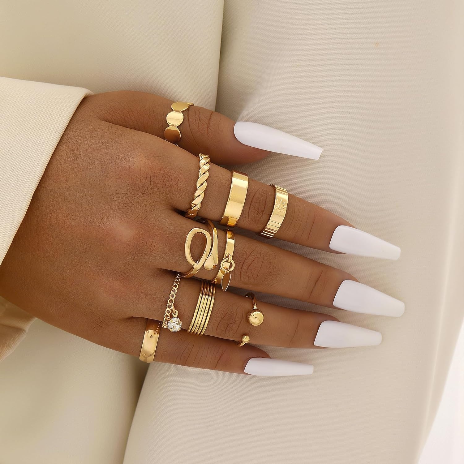 image:imageFAXHION 2460 Pcs Gold Stackable Rings for Women Knuckle Rings Chunky Gold Ring Set Dainty Stacking Cute Rings Multiple Sizes Cute Jewelry Set GiftGold24 Pcs01