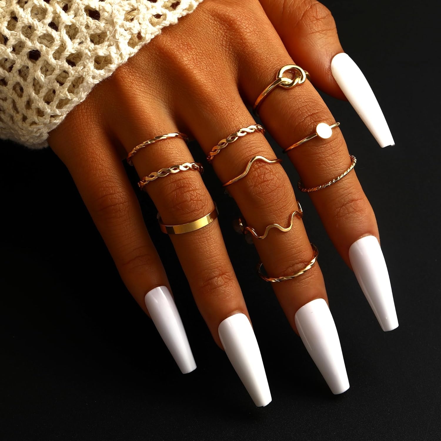 image:imageFAXHION 2460 Pcs Gold Stackable Rings for Women Knuckle Rings Chunky Gold Ring Set Dainty Stacking Cute Rings Multiple Sizes Cute Jewelry Set GiftGold30 pcs