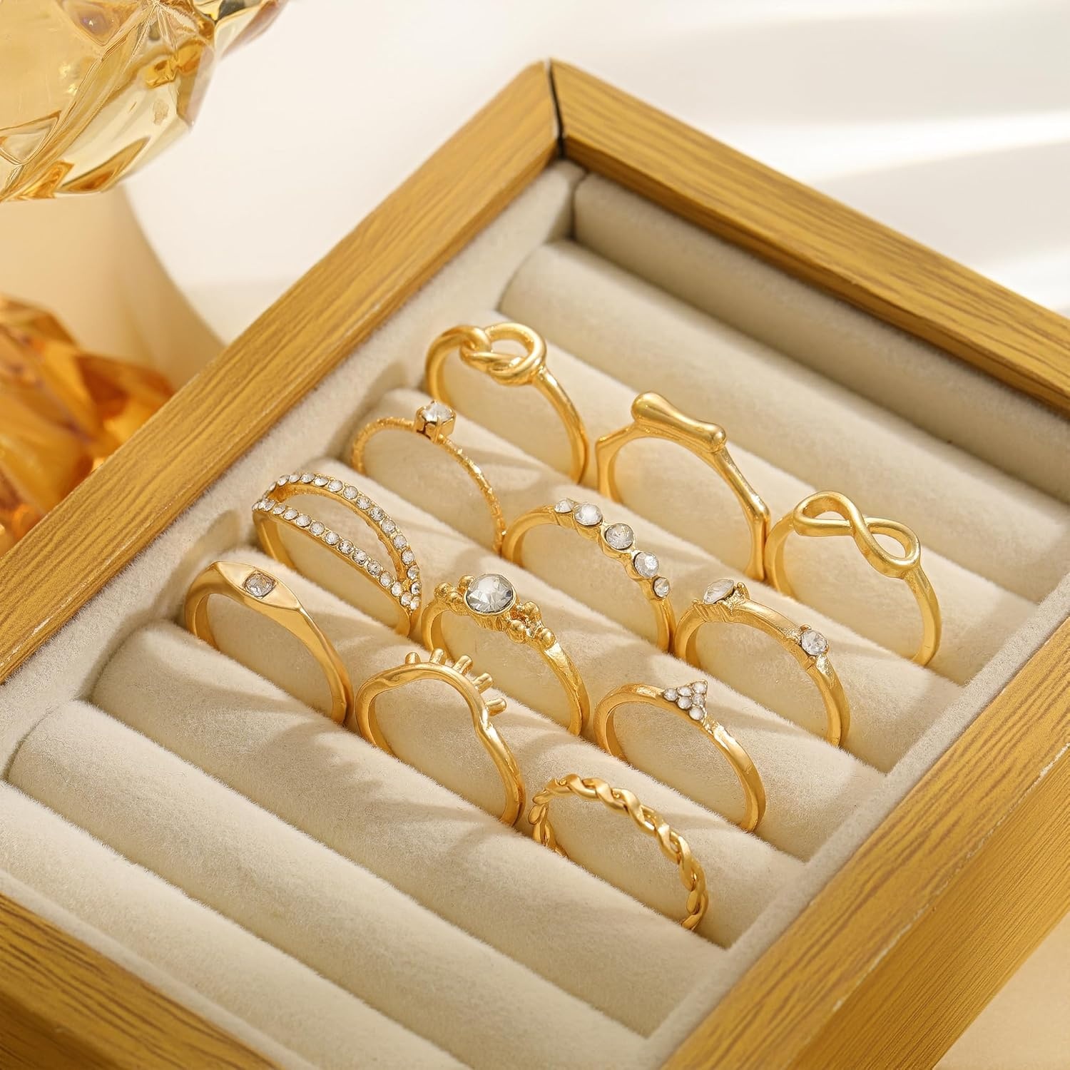 image:imageFAXHION 2460 Pcs Gold Stackable Rings for Women Knuckle Rings Chunky Gold Ring Set Dainty Stacking Cute Rings Multiple Sizes Cute Jewelry Set GiftGold30 pcs