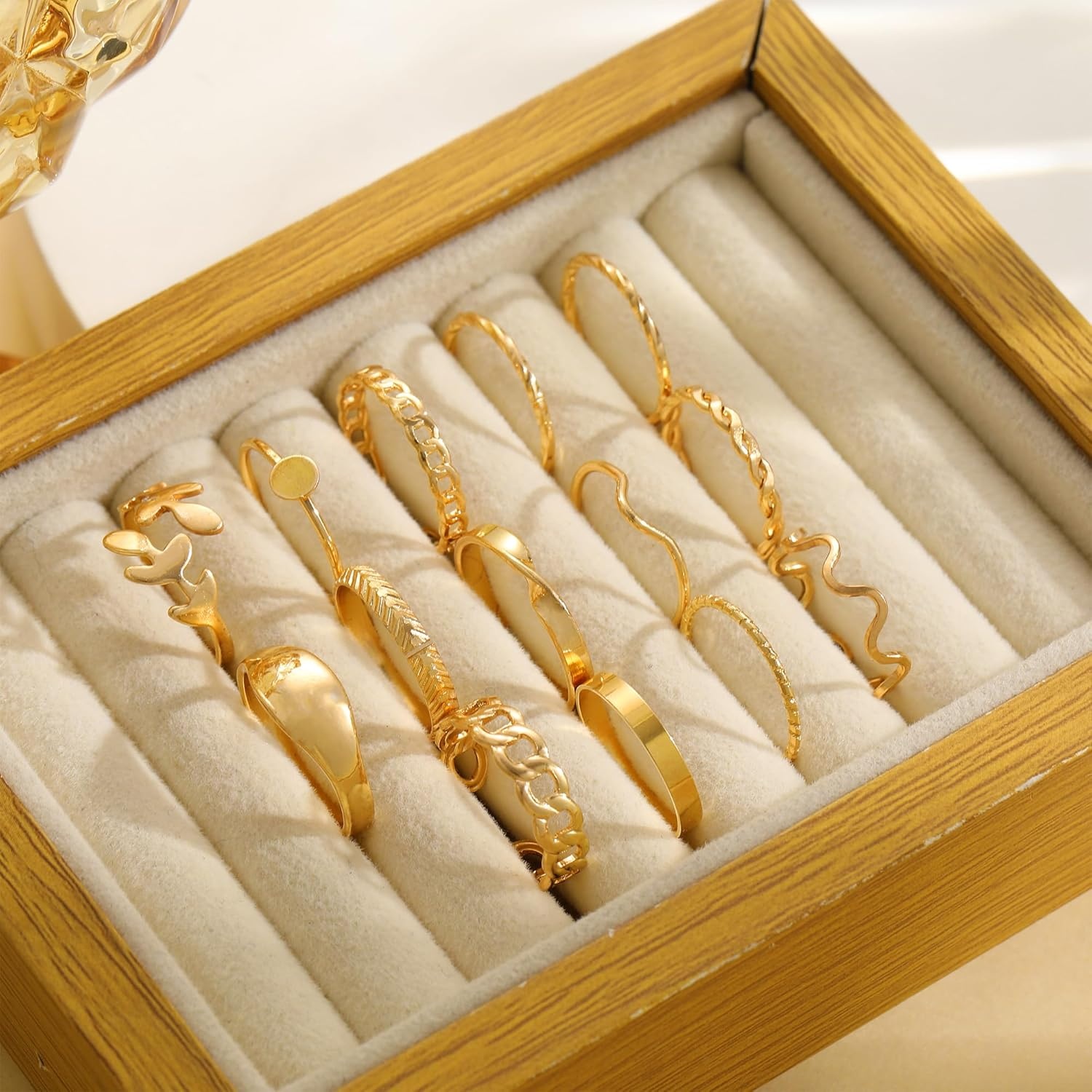 image:imageFAXHION 2460 Pcs Gold Stackable Rings for Women Knuckle Rings Chunky Gold Ring Set Dainty Stacking Cute Rings Multiple Sizes Cute Jewelry Set GiftGold30 pcs