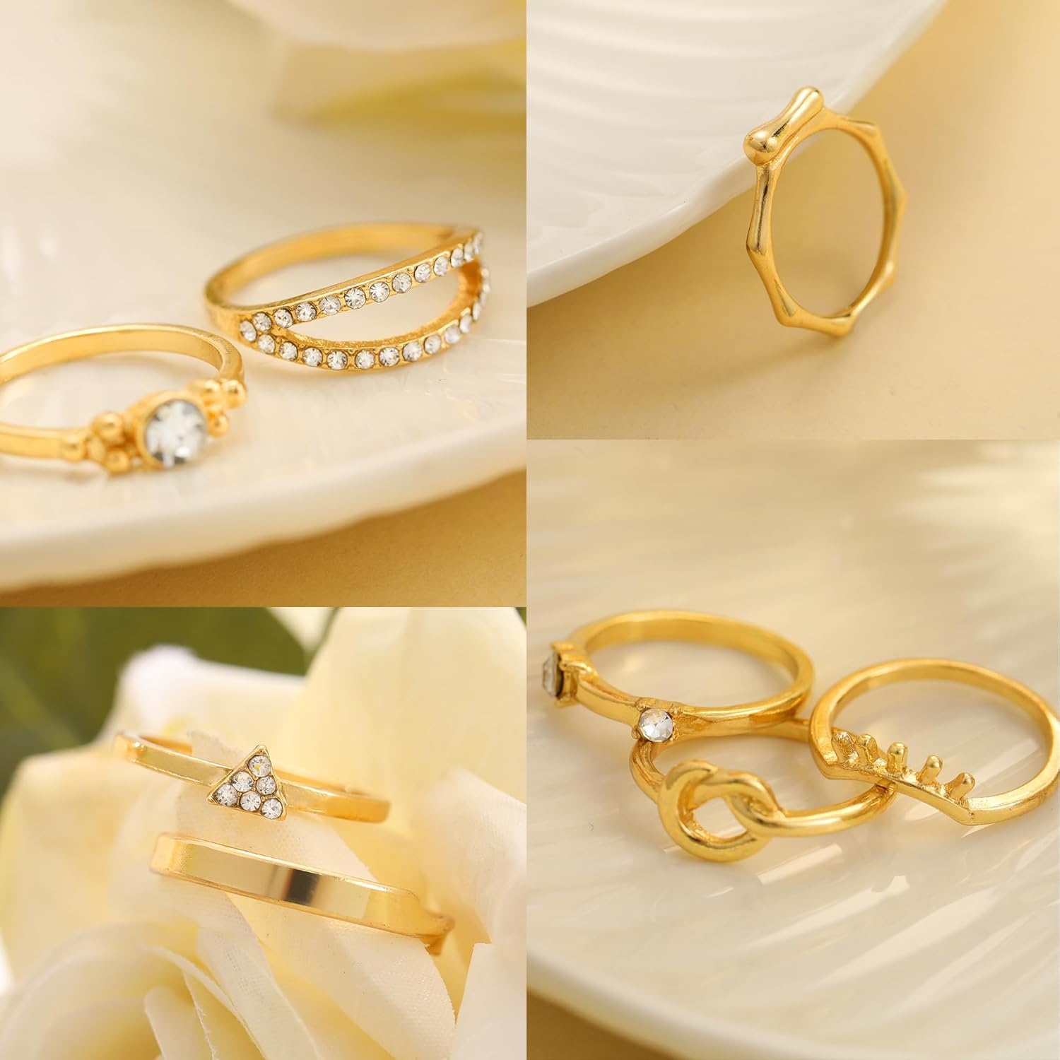 image:imageFAXHION 2460 Pcs Gold Stackable Rings for Women Knuckle Rings Chunky Gold Ring Set Dainty Stacking Cute Rings Multiple Sizes Cute Jewelry Set GiftGold30 pcs