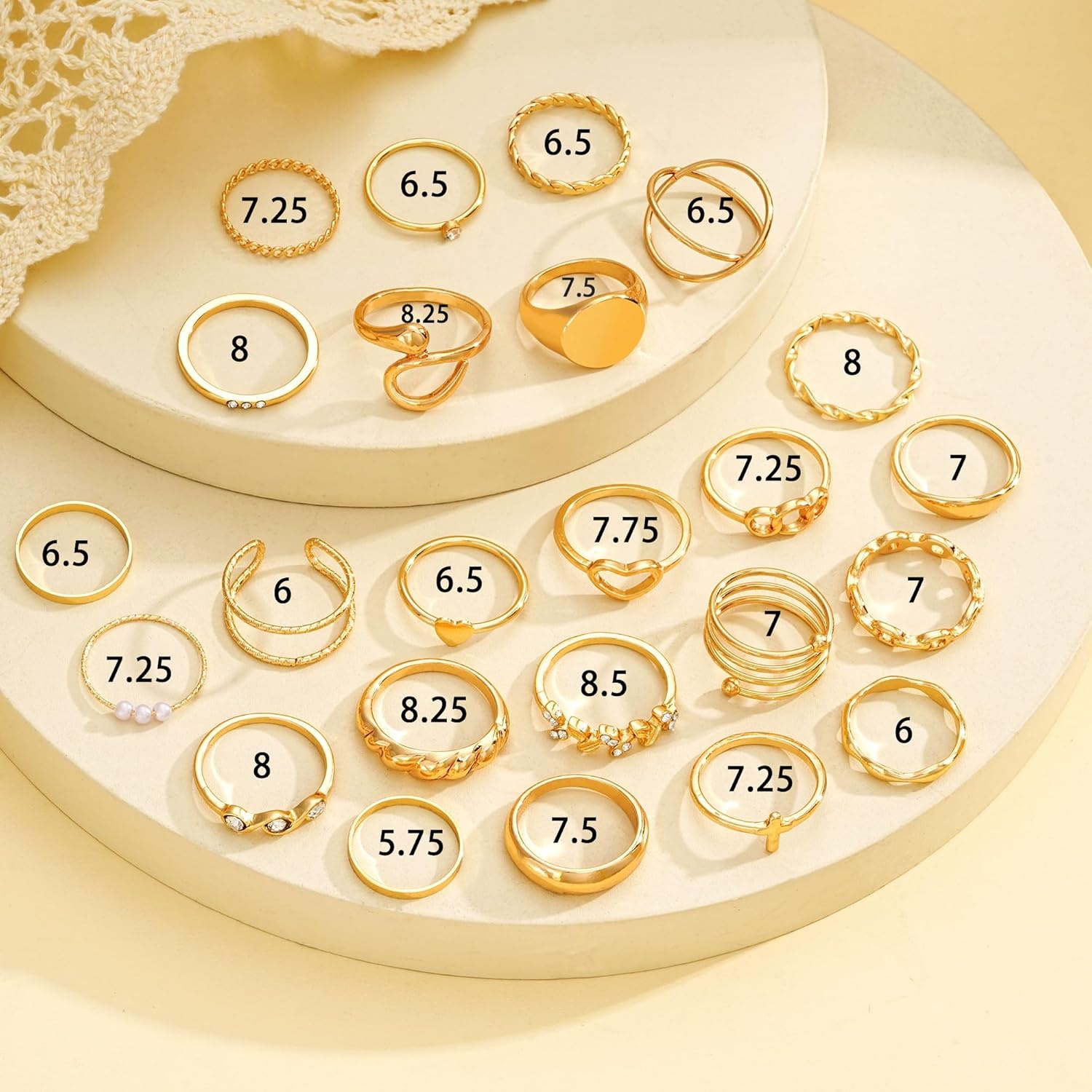 image:imageFAXHION 2460 Pcs Gold Stackable Rings for Women Knuckle Rings Chunky Gold Ring Set Dainty Stacking Cute Rings Multiple Sizes Cute Jewelry Set GiftGold24 Pcs
