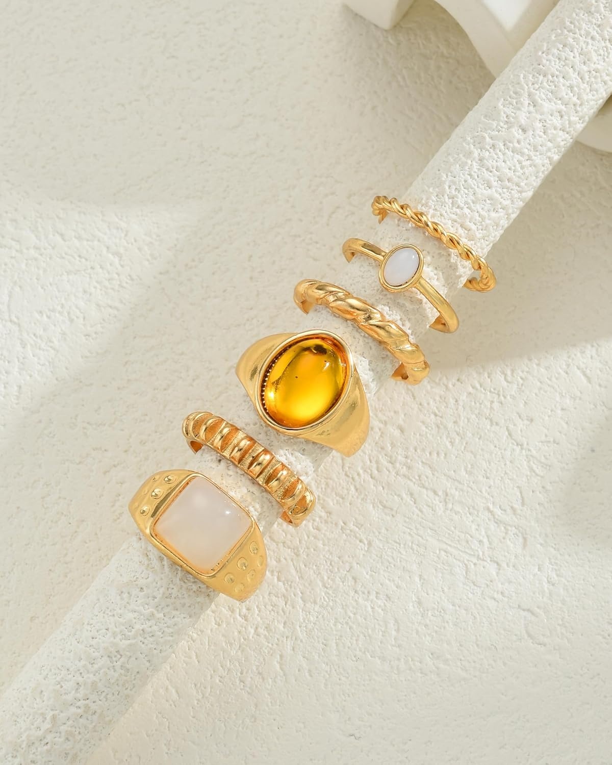 image:imageFAXHION 2460 Pcs Gold Stackable Rings for Women Knuckle Rings Chunky Gold Ring Set Dainty Stacking Cute Rings Multiple Sizes Cute Jewelry Set GiftMaillard 6 pcs