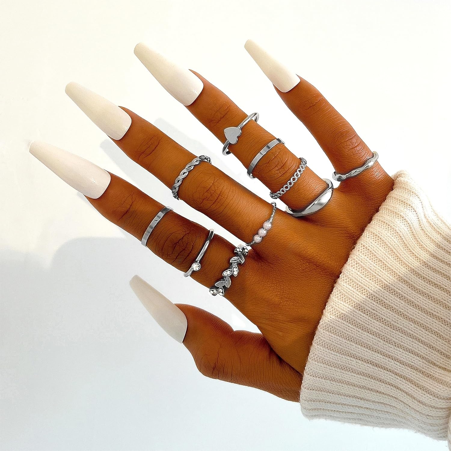 image:imageFAXHION 2460 Pcs Gold Stackable Rings for Women Knuckle Rings Chunky Gold Ring Set Dainty Stacking Cute Rings Multiple Sizes Cute Jewelry Set GiftSilver24 Pcs