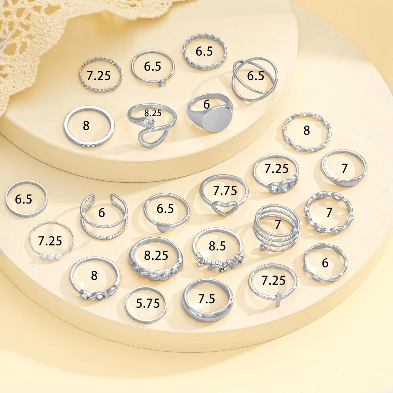 image:imageFAXHION 2460 Pcs Gold Stackable Rings for Women Knuckle Rings Chunky Gold Ring Set Dainty Stacking Cute Rings Multiple Sizes Cute Jewelry Set GiftSilver24 Pcs