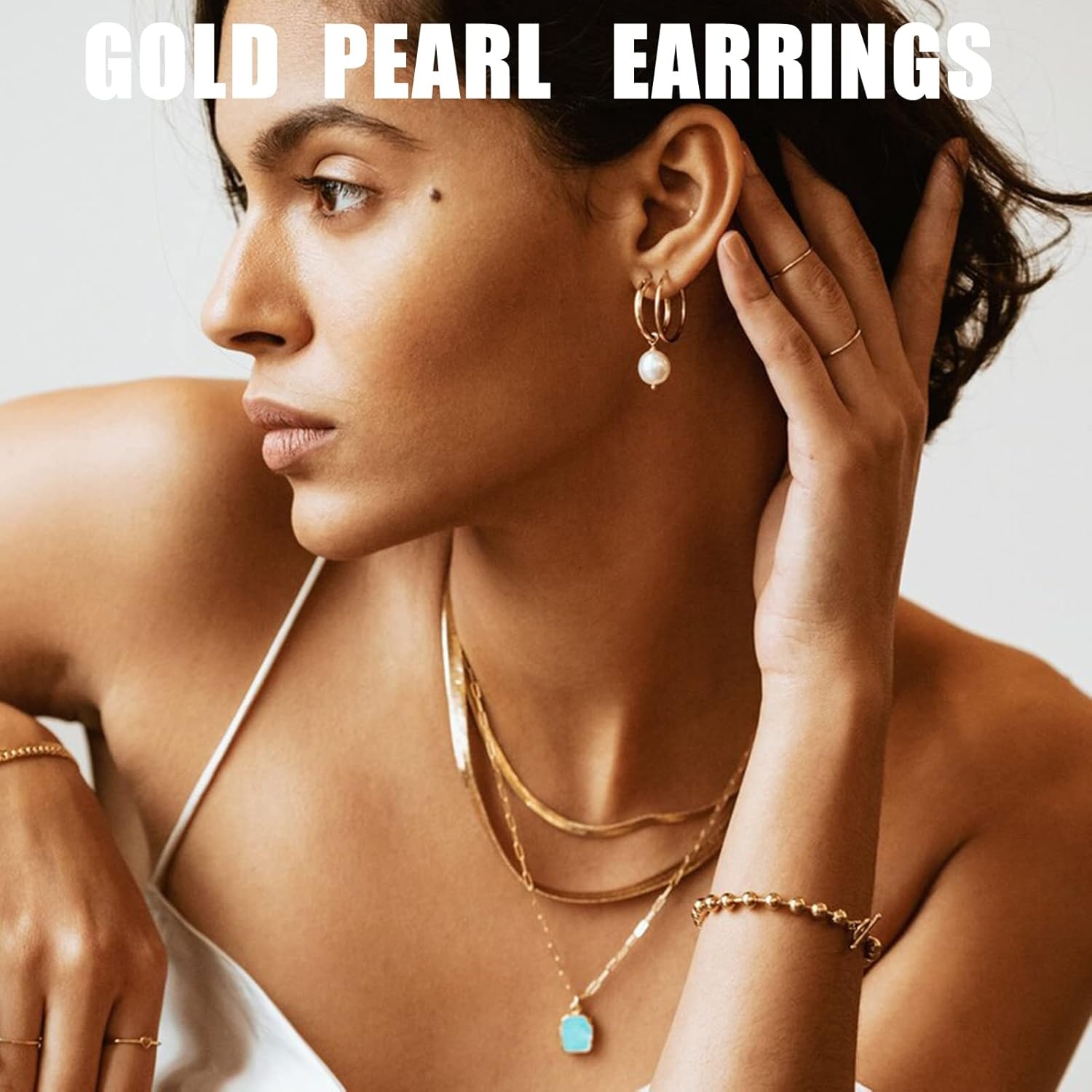 image:imageFAXHION 36 Pairs Gold Earrings Set for Women Fashion Pearl Chain Link Stud Drop Dangle Earrings Multipack Hoop Earring Packs Hypoallergenic Earrings for Birthday Party JewelryAgold