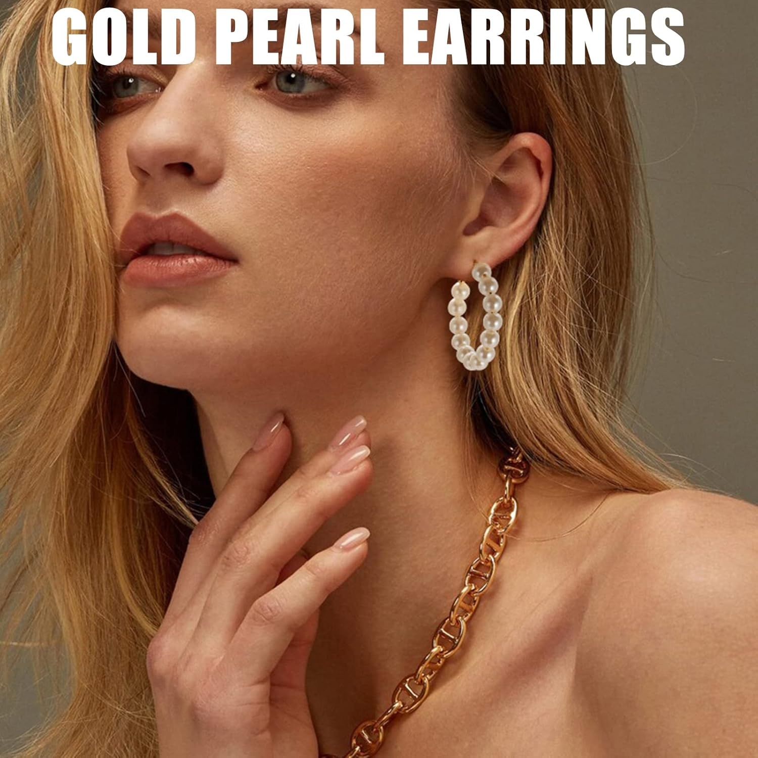 image:imageFAXHION 36 Pairs Gold Earrings Set for Women Fashion Pearl Chain Link Stud Drop Dangle Earrings Multipack Hoop Earring Packs Hypoallergenic Earrings for Birthday Party JewelryAgold