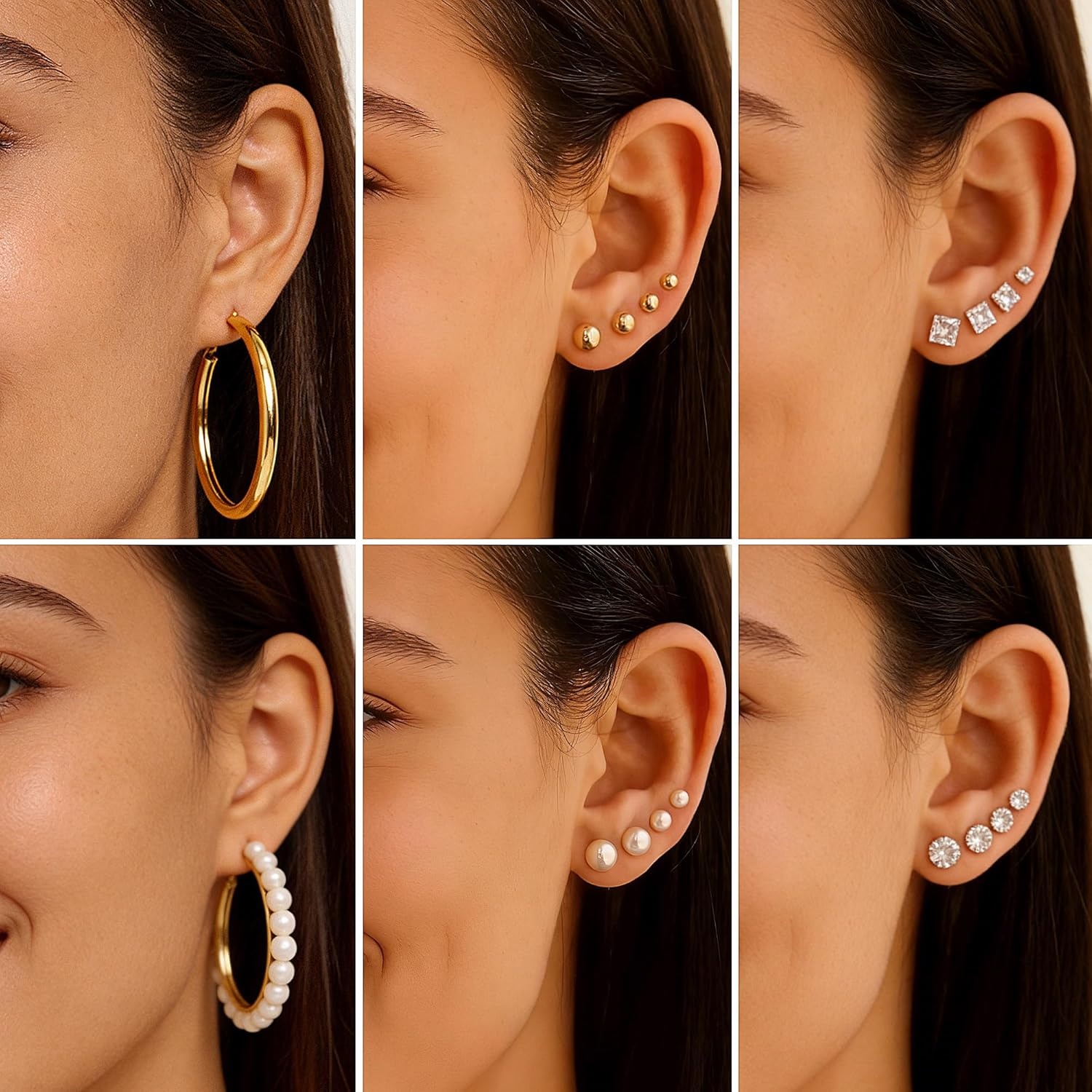 image:imageFAXHION 68 Pcs Gold Jewelry Set for Women with 7 Necklace 17 Bracelet 5 Hoop Earrings 15 Stud Earrings 24 Knuckle Rings for Women Jewelry Set for Womenchunky jewelry pack