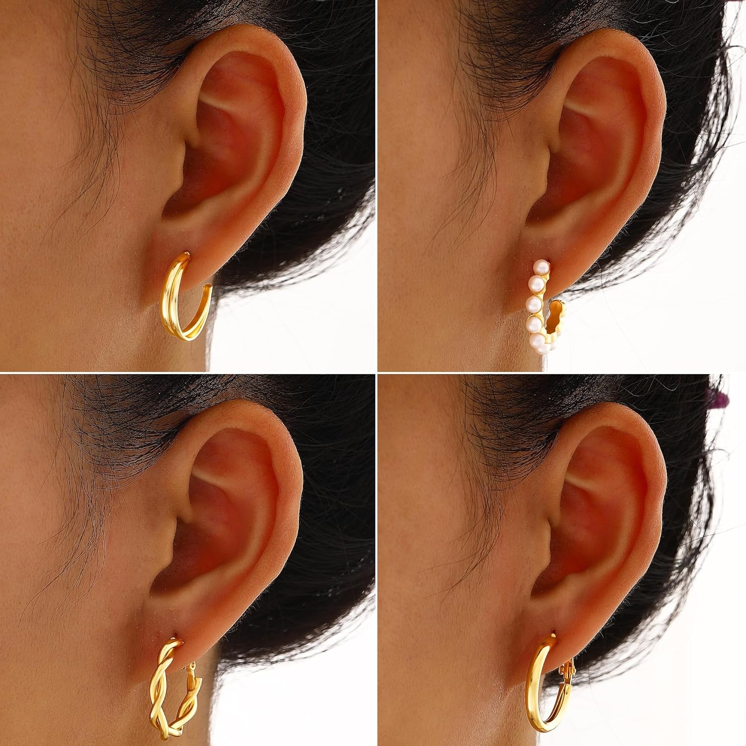 image:imageFAXHION 68 Pcs Gold Jewelry Set for Women with 7 Necklace 17 Bracelet 5 Hoop Earrings 15 Stud Earrings 24 Knuckle Rings for Women Jewelry Set for Womengold jewelry