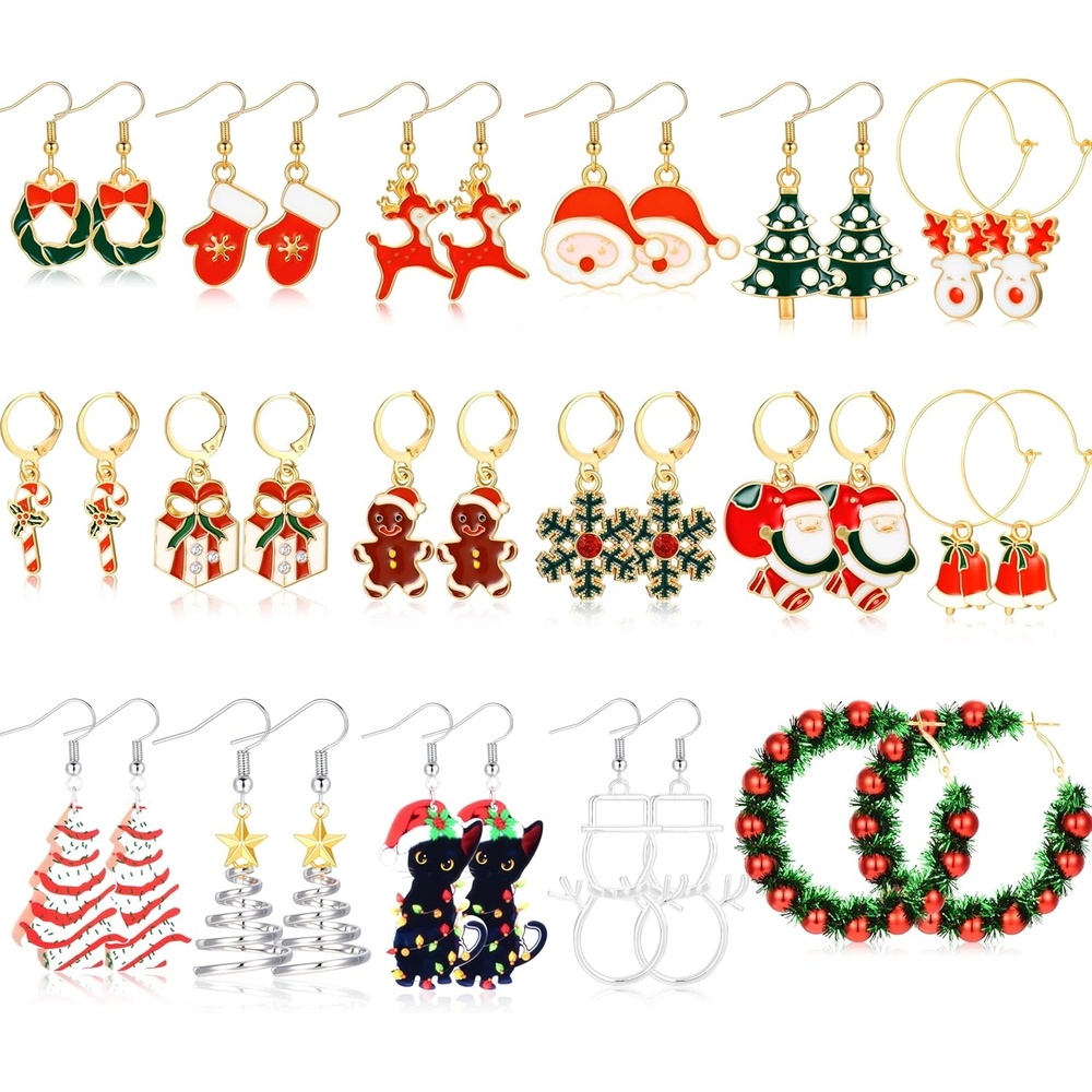 image:image46 Pairs Gold Hoop Earrings Set for Women Fashion Hypoallergenic Chunky Twisted Pearl Stud Earrings Multipack Small Big Hoops Earring Packs Trendy for Christmas Birthday Party Jewelry Gift17 pairs gold