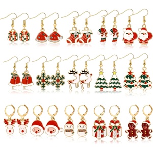 image:image42 Pairs Gold Hoop Earrings Set for Women Hypoallergenic Multipack Small to Chunky Hoops Pearl amp Twisted Trendy Earrings for Everyday Wear amp Mothers Day GiftsGoldChristmas A15 pairs