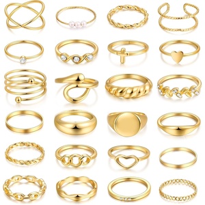 image:imageFAXHION 2460 Pcs Gold Stackable Rings for Women Knuckle Rings Chunky Gold Ring Set Dainty Stacking Cute Rings Multiple Sizes Cute Jewelry Set GiftGold24 Pcs