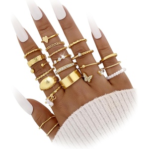 image:imageFAXHION 2460 Pcs Gold Stackable Rings for Women Knuckle Rings Chunky Gold Ring Set Dainty Stacking Cute Rings Multiple Sizes Cute Jewelry Set GiftGold21 Pcs