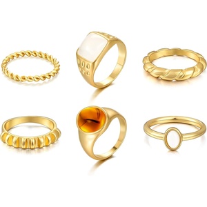 image:imageFAXHION 2460 Pcs Gold Stackable Rings for Women Knuckle Rings Chunky Gold Ring Set Dainty Stacking Cute Rings Multiple Sizes Cute Jewelry Set GiftMaillard 6 pcs