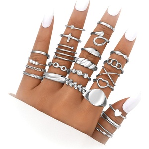 image:imageFAXHION 2460 Pcs Gold Stackable Rings for Women Knuckle Rings Chunky Gold Ring Set Dainty Stacking Cute Rings Multiple Sizes Cute Jewelry Set GiftSilver24 Pcs