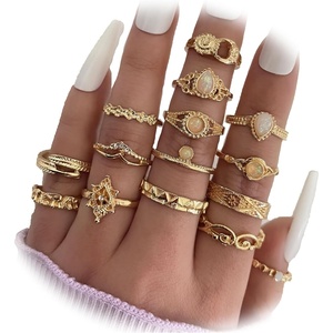 image:imageFAXHION 2460 Pcs Gold Stackable Rings for Women Knuckle Rings Chunky Gold Ring Set Dainty Stacking Cute Rings Multiple Sizes Cute Jewelry Set GiftVintage 15 pcs