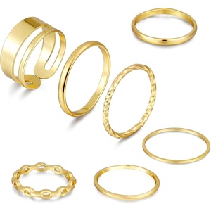 image:imageFAXHION Gold Knuckle Rings Set for Women Snake Chain Stacking Ring Vintage BOHO Midi Rings SIze MixedGOLD Color14K GOLD