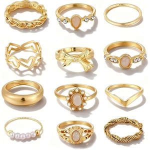image:imageFAXHION Gold Knuckle Rings Set for Women Snake Chain Stacking Ring Vintage BOHO Midi Rings SIze MixedGold Color L