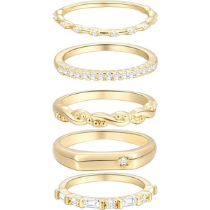image:imageGold Rings for Women Non Tarnish 14k Gold Plated Dainty Stacking Cubic Zirconia Thumb Rings Gold Knuckle Women Rings Set Jewelry Size 510gold3